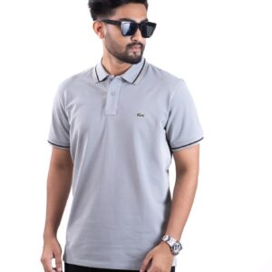 Lacoste Premium Polo Shirt – (Striped Collar & Sleeve) - 04