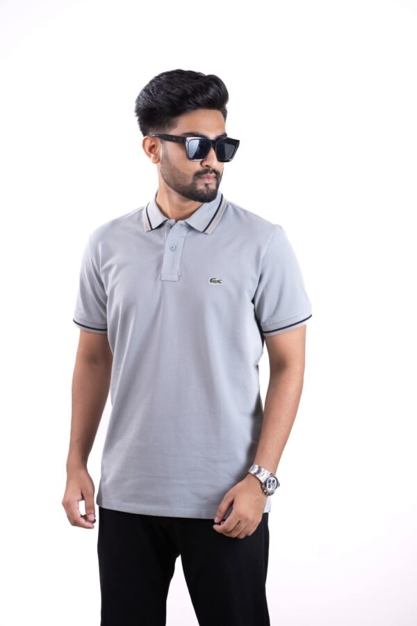 Lacoste Premium Polo Shirt – (Striped Collar & Sleeve) - 04